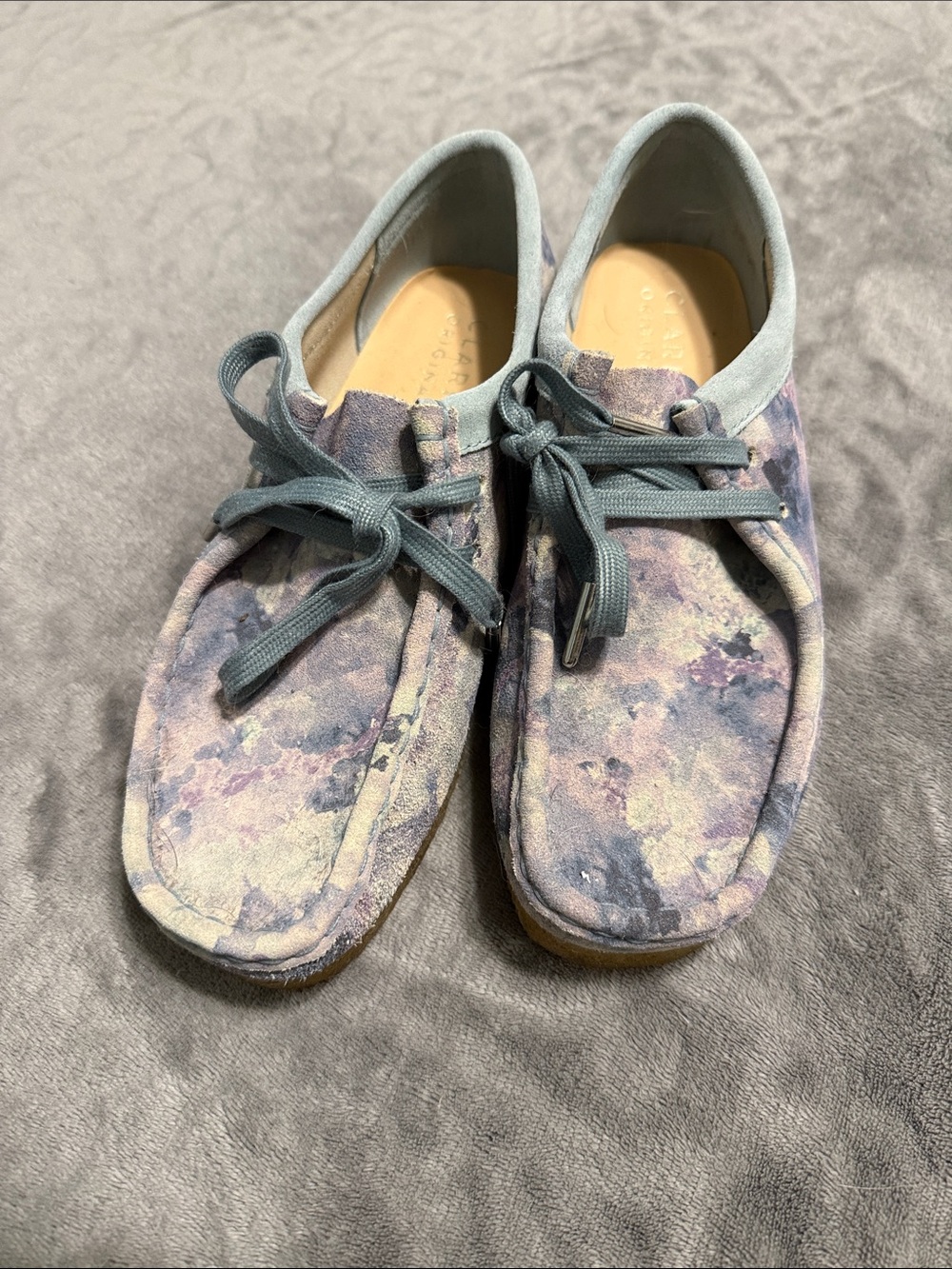 Clarks Women’s Watercolor Suede Wallabee - Blue and Purple Mix